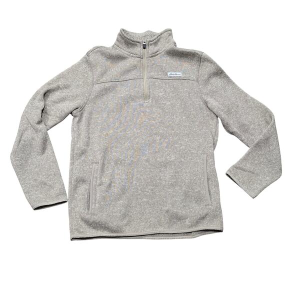 Eddie Bauer 1/4 Zip Mock Neck Classic Fit Pullover Sweater Fleece Pockets - Picture 1 of 8